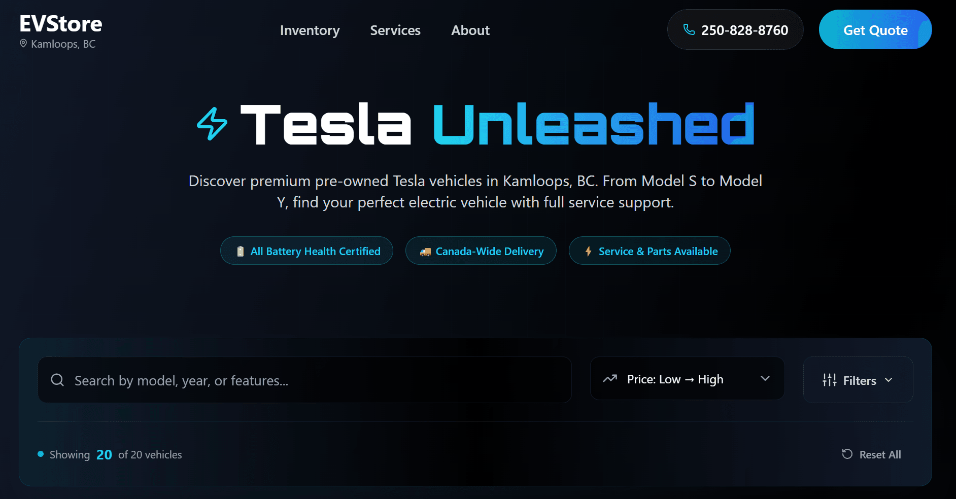 Tesla Pre-Owned Listings